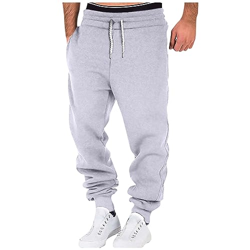 Litale Sport Hose Herren Joggen Trainingsanzüge Männer Geschenke Jogginghose Herren Zip Hose Herren Trainingshose Jogginghose Seitlich Zu Öffnen Hose Breit Herren Jogginghose(Light Gray,L) von Litale