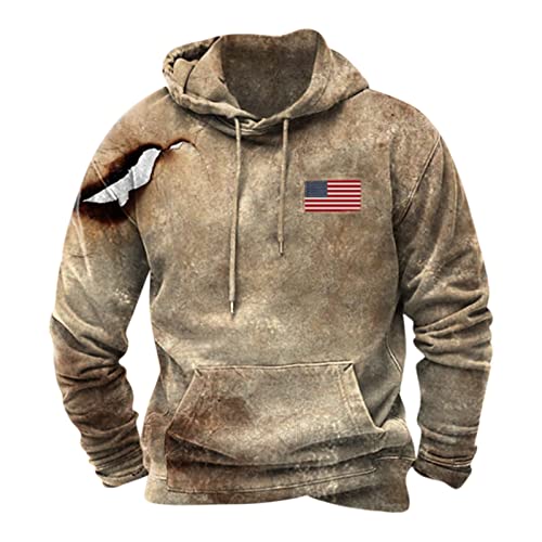 Litale Sweatjacke Herren Warm Pullover Für Männer Hood Unisex Color Blocking Hoodies Mens Hoodie Herren Oversized Hoodie Herren Mode Hoodies, Sweatshirts Hoodie Herren Schwarz(Khaki,4XL) von Litale