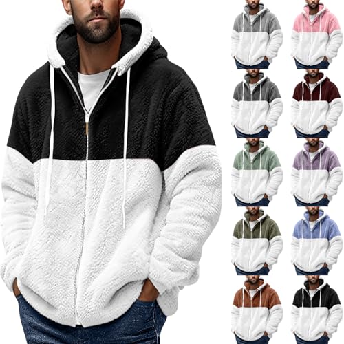 Softshelljacke Herren Wasserdicht Hoodie Aesthetic Fleecejacken Herren Herren Regenjacke Leicht Hemd Jacke Herren Jacket Men Pulli Herren Umlegekragen Jacke Skijacke(Schwarz,4XL) von Litale