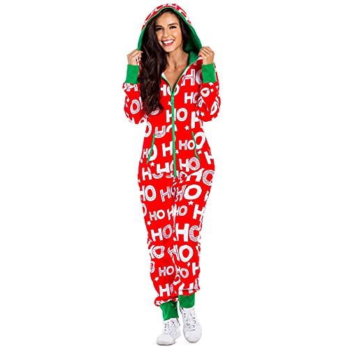 Weihnachts Schlafanzug Familie Einteiler Onesie Weihnachten Pyjama Damen Schlafanzüge Langarm Jumpsuit Overall Onesie Erwachsene Winter Nachthemd Nachtwäsche Hausanzug Weihnachtspyjama Jumpsuit von Litale