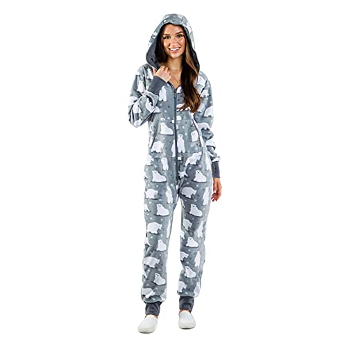 Weihnachts Schlafanzug Familie Einteiler Onesie Weihnachten Pyjama Damen Schlafanzüge Langarm Jumpsuit Overall Onesie Erwachsene Winter Nachthemd Nachtwäsche Hausanzug Weihnachtspyjama Jumpsuit von Litale