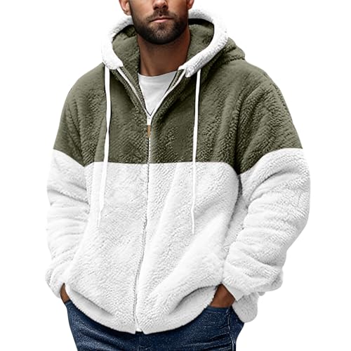 Winterjacke Herren Hoodie Herren Weiß Windjacke Herren Leicht Lederjacke Herren Lang Strickjacke Herren Übergangsjacke Regenjacke 5XL Regenjacke Herren Dünn Wolljacken Herren(Armeegrün,XXL) von Litale