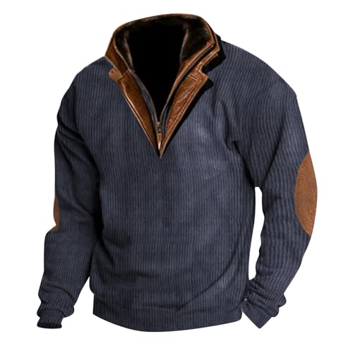 cord hemd herrenBlack Hat Pullover Hoody Herren Orange Hose Herren Real Tshirt Herren Daunenwaschmittel Für Jacken Tunika Zur Hochzeit Strickjacke Gefüttert Herren Langarmshirt Netzstoff(Blue,M） von Litale