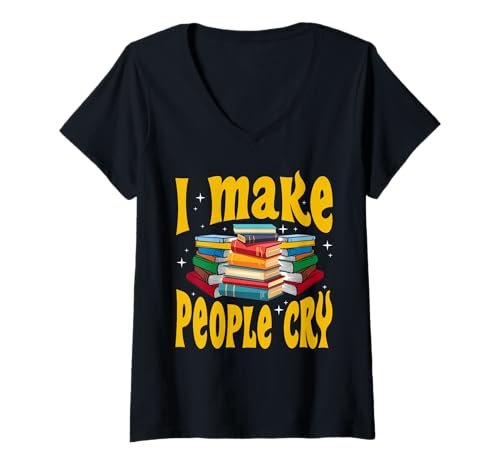 Damen Lustiges Buchliebhaber-Design T-Shirt mit V-Ausschnitt Damen Lustiges Buchliebhaber-Design T-Shirt mit V-Ausschnitt von Literary Laughs