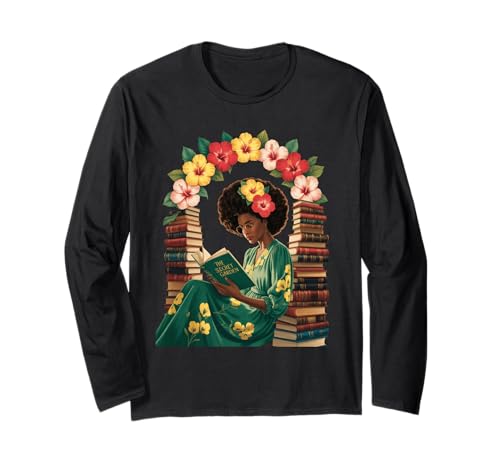 Buchliebhaber Spruch Frau liest umgeben von Blumen Mama Langarmshirt Buchliebhaber Spruch Frau liest umgeben von Blumen Mama Langarmshirt von Literary Quote Reader Feminist Aesthetic Nature