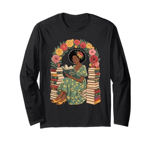 Buchliebhaber Spruch Frau liest umgeben von Blumen Mama Langarmshirt Buchliebhaber Spruch Frau liest umgeben von Blumen Mama Langarmshirt von Literary Quote Reader Feminist Aesthetic Nature