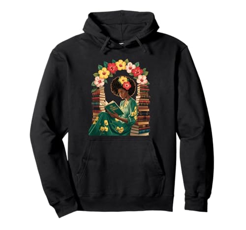 Buchliebhaber Spruch Frau liest umgeben von Blumen Mama Pullover Hoodie von Literary Quote Reader Feminist Aesthetic Nature