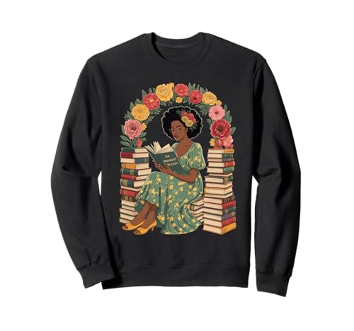 Buchliebhaber Spruch Frau liest umgeben von Blumen Mama Sweatshirt von Literary Quote Reader Feminist Aesthetic Nature