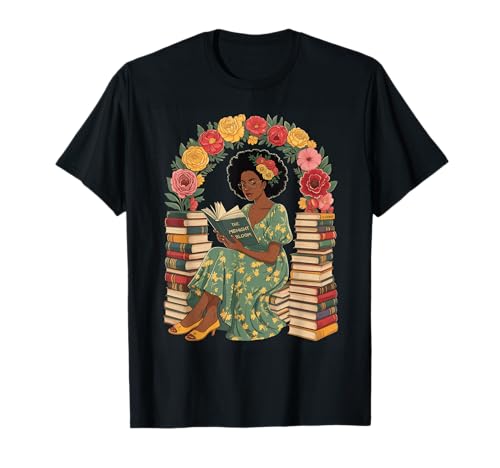 Buchliebhaber Spruch Frau liest umgeben von Blumen Mama T-Shirt Buchliebhaber Spruch Frau liest umgeben von Blumen Mama T-Shirt von Literary Quote Reader Feminist Aesthetic Nature