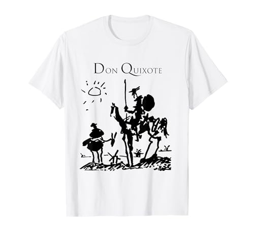 Literaturgestaltung Kubistische Zeichnung von Don Quijote T-Shirt, Herren, Weiß, S, Kurzarm Literaturgestaltung Kubistische Zeichnung von Don Quijote T-Shirt, Herren, Weiß, S, Kurzarm von Literaturgestaltung