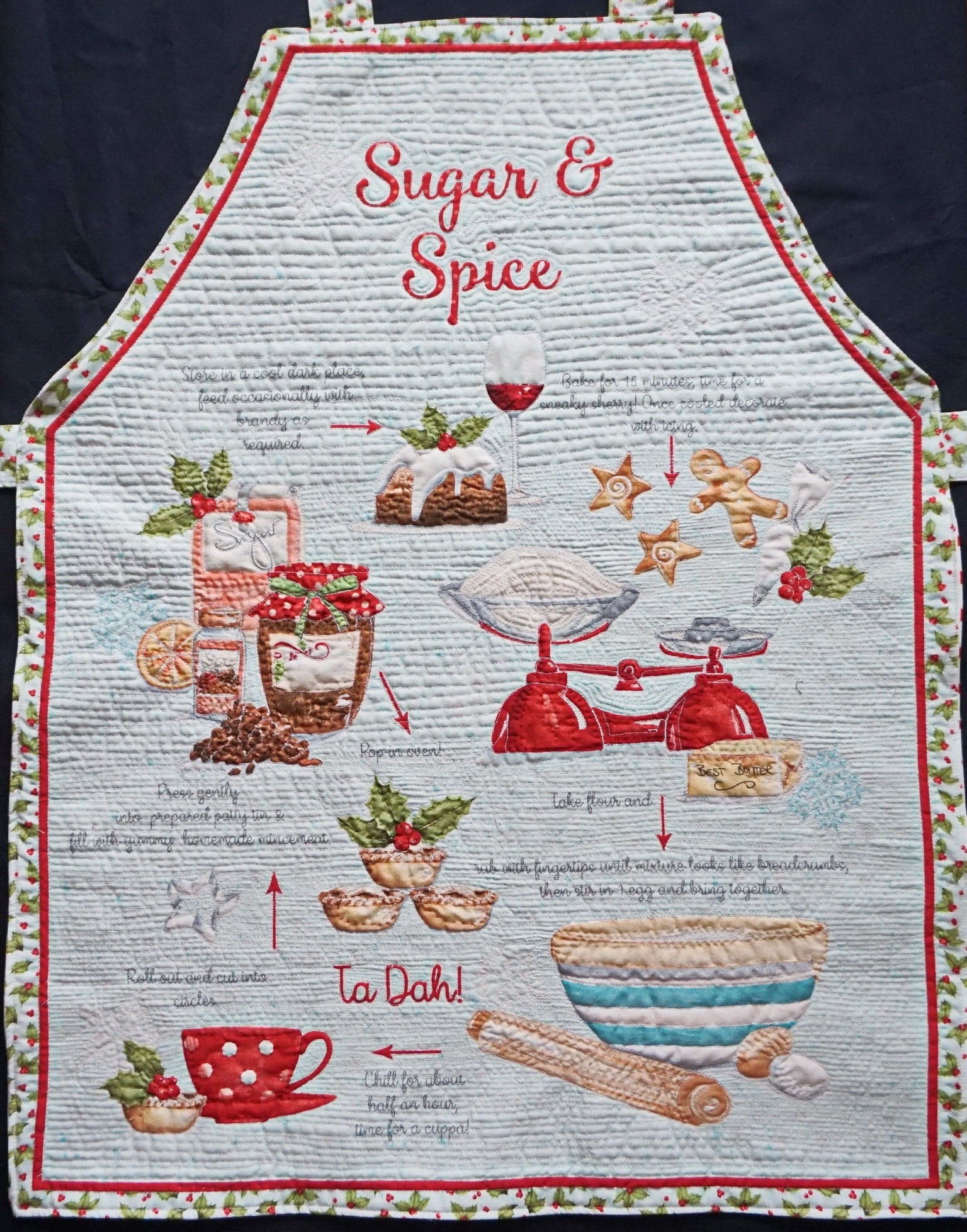 Weihnachts-Schürze, Quilt Schürze Zum Kochen. Grillen, Backen, Stoffmodell "Sugar & Spice" von LithaQuilts