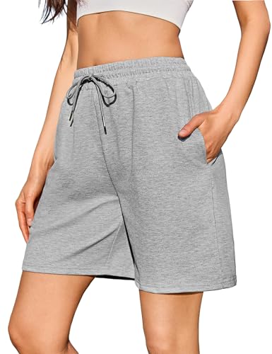 Litherday Jogginghose Damen Kurze Sporthose Kurze Hosen Laufhose Freizeithose Trainingshose Shorts Damen Sommer mit Taschen Elastischer Bund für Running Gym von Litherday