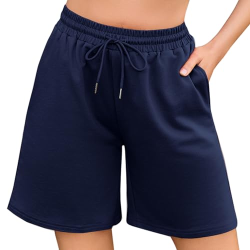 Litherday Jogginghose Damen Kurze Sporthose Kurze Hosen Laufhose Freizeithose Trainingshose Shorts Damen Sommer mit Taschen Elastischer Bund für Running Gym von Litherday