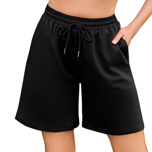 Litherday Jogginghose Damen Kurze Sporthose Kurze Hosen Laufhose Freizeithose Trainingshose Shorts Damen Sommer mit Taschen Elastischer Bund für Running Gym von Litherday