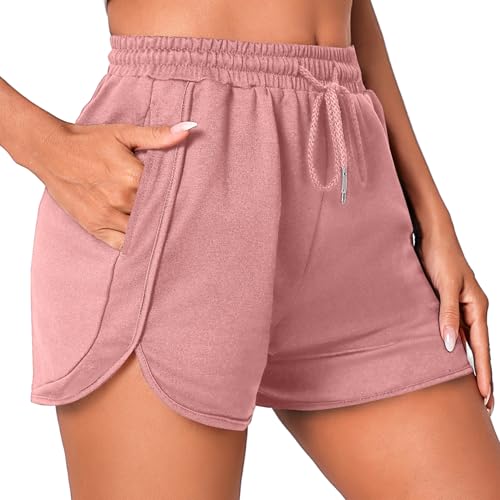 Litherday Shorts Damen Sommer Sportshorts Kurz Hosen Lässige Jogginghose Baumwolle Running Shorts Gym Fitness Shorts Kurz Sporthose Jogginghose von Litherday