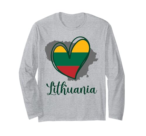 Patriotisches litauisches Herz Litauische Karte Flagge Mädchen Kinder Langarmshirt Patriotisches litauisches Herz Litauische Karte Flagge Mädchen Kinder Langarmshirt von Lithuania Lithuanian Flag Designs