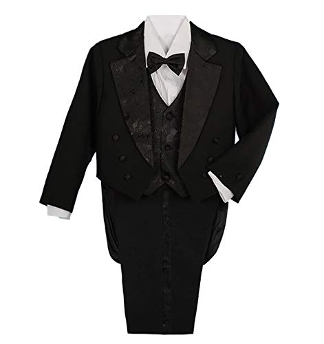 Lito Angels Baby Anzug Set für Jungen, 5 Teiliges Smoking Hochzeit, Schwarz, Größe 9-12 Monate 80 (Tag-Nummer 01) von Lito Angels