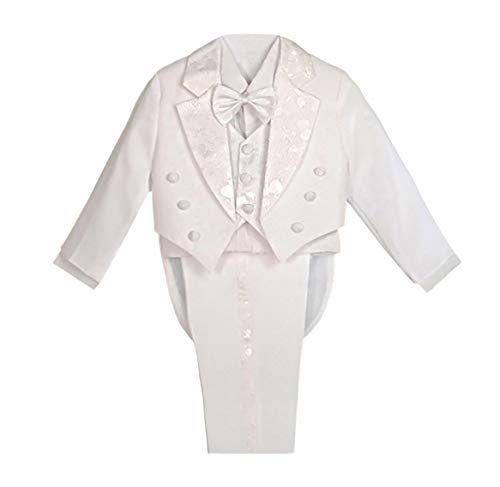 Lito Angels Baby Anzug Set für Jungen, 5 Teiliges Smoking Hochzeit Taufanzug, Weiss, Größe 12-18 Monate 86 (Tag-Nummer 02) von Lito Angels