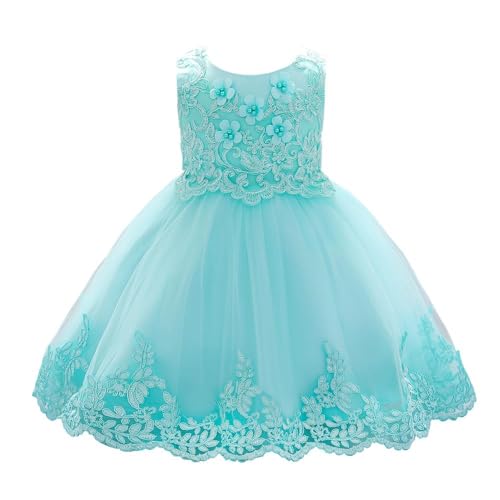 Lito Angels Baby Mädchen Hochzeit Blumenmädchen Weihnachten Kleid Kleidung Ballkleid Größe 12-18 Monate 86, Cyan (Tag-Nummer 90) von Lito Angels