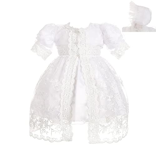 Lito Angels Baby Mädchen Taufkleid Taufkleidung, Taufe Kleid mit Spitze Cape und Haube Taufhaube, Größe 12-18 Monate 86, Elfenbein (Tag Number 18M) von Lito Angels