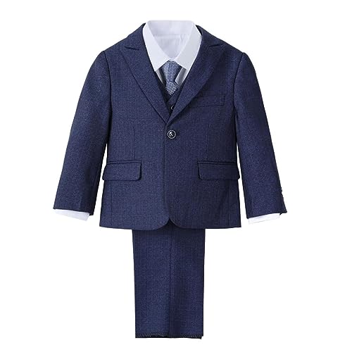 Lito Angels Blau Smoking Anzug Anzüge und Sakkos für Kinder Jungen, 5 Teilig Set mit Blazer und Weste Größe 5-6 Jahre 116 (Tag-Nummer 06) von Lito Angels