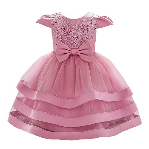 Lito Angels Blumenmädchen Hochzeit Kleid Elegantes Ballkleid Prinzessinenkleid für Baby Mädchen Größe 12-18 Monate 86 Staubige Rose 424 (Tag-Nummer 80) von Lito Angels