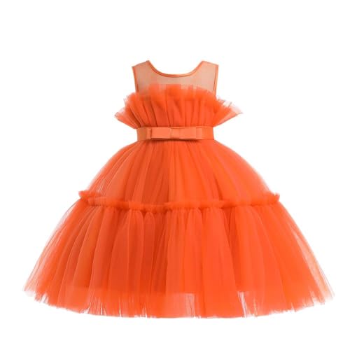 Lito Angels Elegantes Kleid Hochzeit Blumenmädchen Ballkleid Tüllkleid für Baby Mädchen Größe 12-24 Monate 92, Orange (Tag-Nummer 80) von Lito Angels