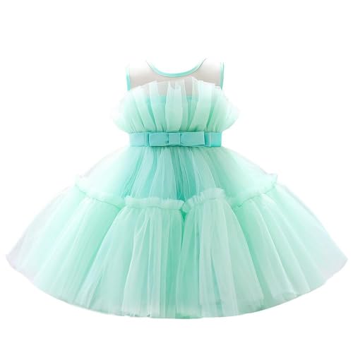 Lito Angels Elegantes Kleid Hochzeit Blumenmädchen Ballkleid Tüllkleid für Kinder Mädchen Größe 4-5 Jahre 110, Minzgrün (Tag-Nummer 110) von Lito Angels