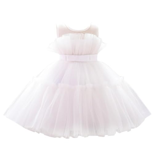 Lito Angels Elegantes Kleid Hochzeit Blumenmädchen Ballkleid Tüllkleid für Kleinkind Mädchen Größe 2-3 Jahre 98, Weiß (Tag-Nummer 90) von Lito Angels