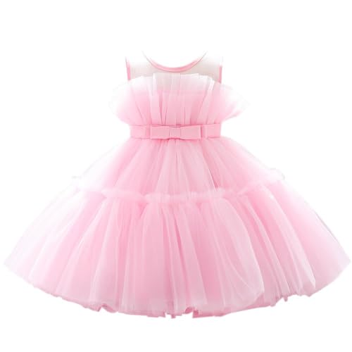 Lito Angels Elegantes Kleid Hochzeit Blumenmädchen Ballkleid Tüllkleid für Kleinkind Mädchen Größe 3-4 Jahre 104, Rosa (Tag-Nummer 100) von Lito Angels