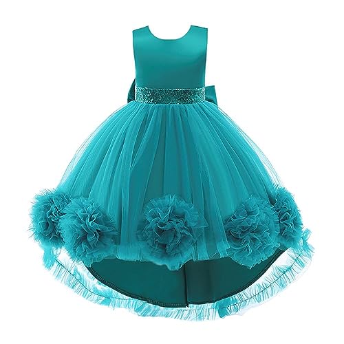 Lito Angels Elegantes Prinzessin Kleid Hochzeit Blumenmädchen Ballkleid Tüllkleid für Kleinkind Mädchen Größe 5-6 Jahre 116, Blaugrün (Tag-Nummer 120) von Lito Angels