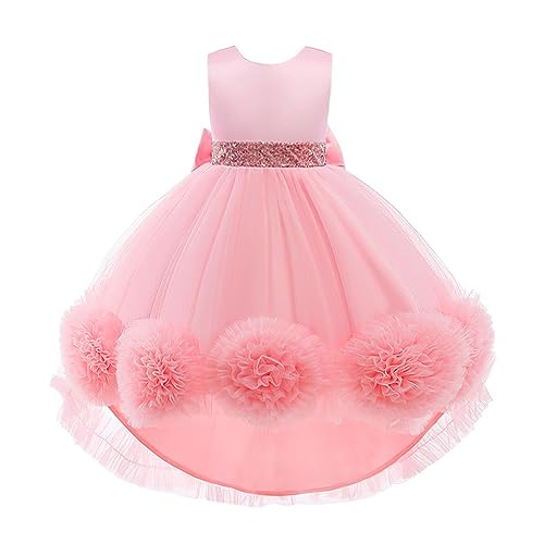 Lito Angels Elegantes Prinzessin Kleid Hochzeit Blumenmädchen Ballkleid Tüllkleid für Kleinkind Mädchen Größe 8-9 Jahre 134, Rosa (Tag-Nummer 140) von Lito Angels