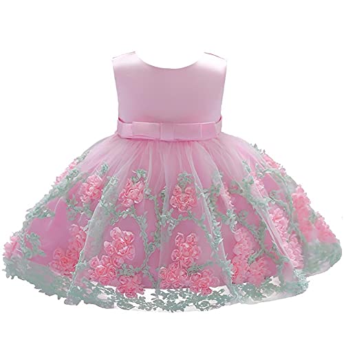 Lito Angels Kinder Mädchen Elegant Hochzeit Kleid Blumenmädchen Prinzessinenkleid Ballkleid Größe 5-6 Jahre 116, Rosa (Tag-Nummer 120) von Lito Angels
