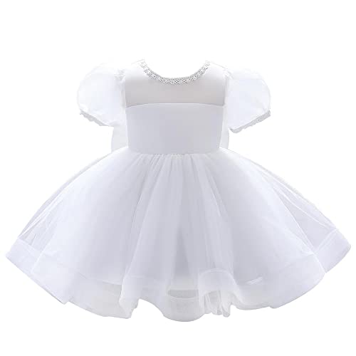 Lito Angels Kinder Mädchen Weißes Kleid Hochzeit Blumenmädchen Elegantes Ballkleid Größe 3-4 Jahre 104 von Lito Angels