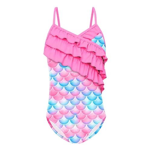 Lito Angels Meerjungfrau Einteiler Badeanzug Bademode für Kinder Mädchen Größe 9-10 Jahre 140/150 Heißes Rosa von Lito Angels