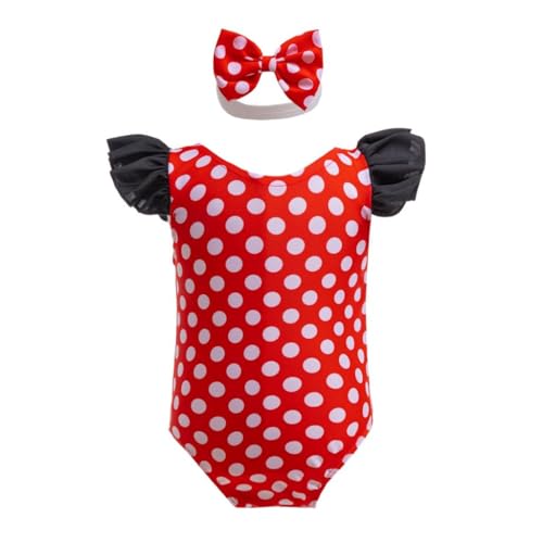Lito Angels Minnie Einteiler Badeanzug mit Haarreif Bademode für Baby Mädchen Größe 12-18 Monat 86 von Lito Angels