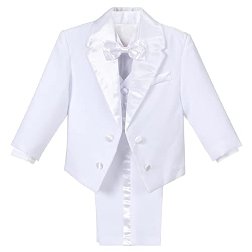 Lito Angels Smoking Anzüge & Sakkos Weißer für Baby Jungen, 5 Teilig Set (Blazer, Weste, Hemd, Fliege, Hose) Größe 18-24 Monate 92 von Lito Angels