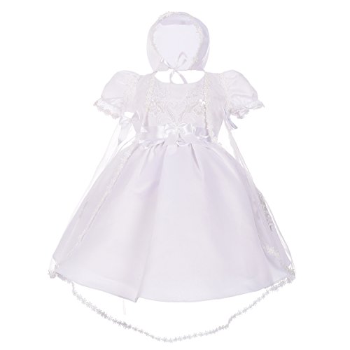 Lito Angels Taufkleidung Taufanzug Weißer Satin Anzug 4-teiliges Set mit Haube für Baby Jungen Größe 18-24 Monate 92, Langarm von Lito Angels