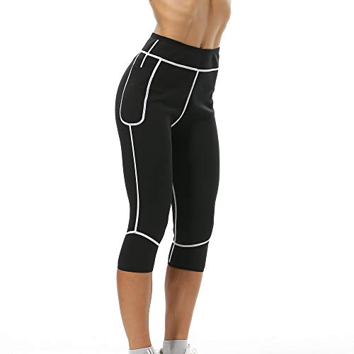 Damen Sport Leggings, Neoprenhose Damen, Schwitzhose Damen Jogginghose Laufhose Fitnesshose, Legging Capri Hose, Yoga Workout Hose Sauna Hosen Geeignet für Laufsport Fitness Yoga von Litthing