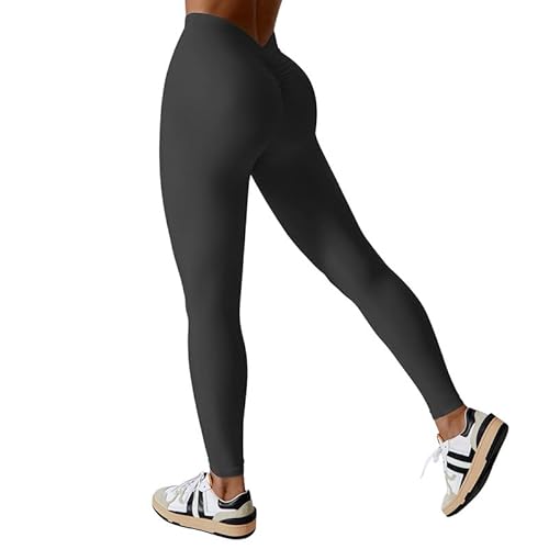 Hohe Taille Leggings für Frauen V Back Gym Scrunch Leggings Fitness Mädchen Aktive Buttery Weiche Elastische Opaque Bauchkontrolle Yoga Hosen Gym Workout Tights von Litthing