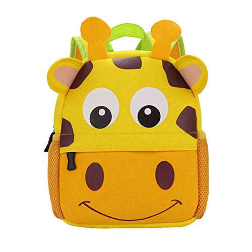 Kinderrucksack Bunter Leichter und Moderner Babyrucksack Süßer Cartoon Tier Design auf der Schultasche für Kinder 2-5 Jahre Alt für Junge und Mädchen (Giraffe, 21 * 8 * 26 cm) von Litthing