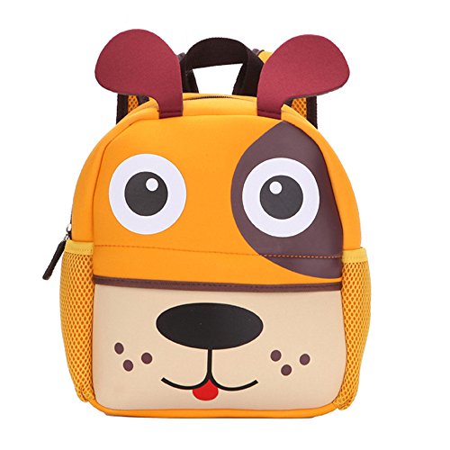 Kinderrucksack Bunter Leichter und Moderner Babyrucksack Süßer Cartoon Tier Design auf der Schultasche für Kinder 2-5 Jahre Alt für Junge und Mädchen (Hündchen, 21 * 8 * 26 cm) von Litthing