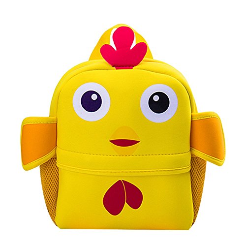 Kinderrucksack Bunter Leichter und Moderner Babyrucksack Süßer Cartoon Tier Design auf der Schultasche für Kinder 2-5 Jahre Alt für Junge und Mädchen (Küken, 21 * 8 * 26 cm) von Litthing