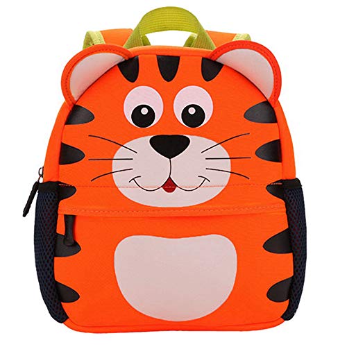 Kinderrucksack Bunter Leichter und Moderner Babyrucksack Süßer Cartoon Tier Design auf der Schultasche für Kinder 2-5 Jahre Alt für Junge und Mädchen (Tiger, 21 * 8 * 26 cm) von Litthing