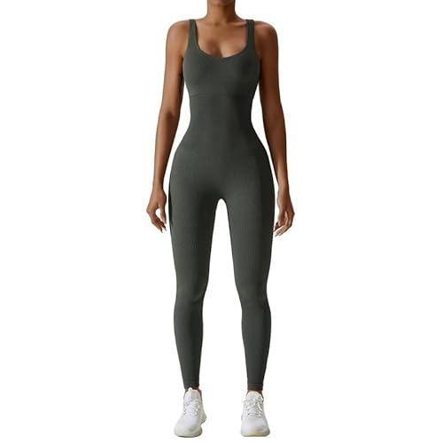 Litthing Damen Sport Jumpsuit Yoga Sexy Bodycon Lang Eng Armellos Bodysuit Stretch Trainingsanzug Sportanzug Eckigem Ausschnitt Gerippte Overall Workout Einteiliger Litthing Damen Sport Jumpsuit Yoga Sexy Bodycon Lang Eng Armellos Bodysuit Stretch Trainingsanzug Sportanzug Eckigem Ausschnitt Gerippte Overall Workout Einteiliger von Litthing