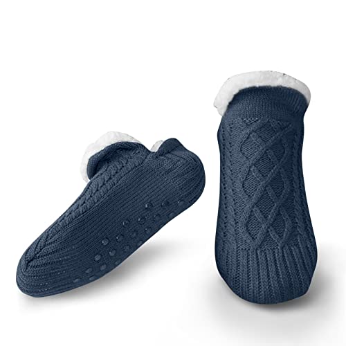 Litthing Kuschelsocken Strick Bodensocken Warme Wintersocken, Bestickte Stoppersocken Rutschsichere Hausschuhe Dicke Socken Gestrickte Bettsocken Haushalt Socken Weihnachtssocken von Litthing
