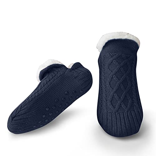 Litthing Kuschelsocken Strick Bodensocken Warme Wintersocken, Bestickte Stoppersocken Rutschsichere Hausschuhe Dicke Socken Gestrickte Bettsocken Haushalt Socken Weihnachtssocken von Litthing