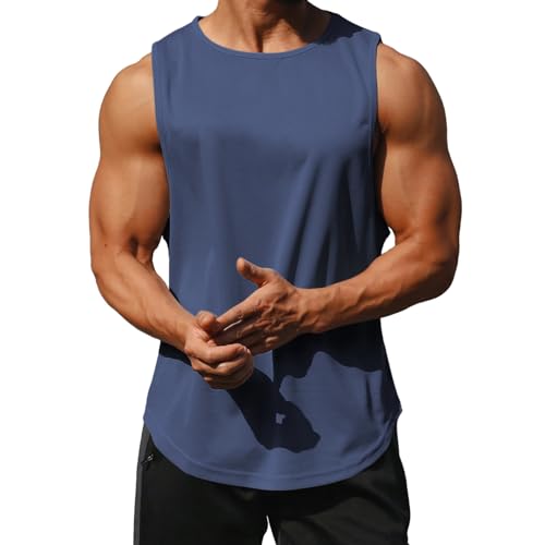 Litthing Männer Tank Top ärmellose T Shirt Weste Tops Schnell-trocken Schweißfeste Herren Athletic Sports Gym Gilet Tops Atmungsaktive Shirts Training Bodybuilding Chaleco von Litthing