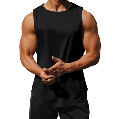 Litthing Männer Tank Top ärmellose T Shirt Weste Tops Schnell-trocken Schweißfeste Herren Athletic Sports Gym Gilet Tops Atmungsaktive Shirts Training Bodybuilding Chaleco von Litthing