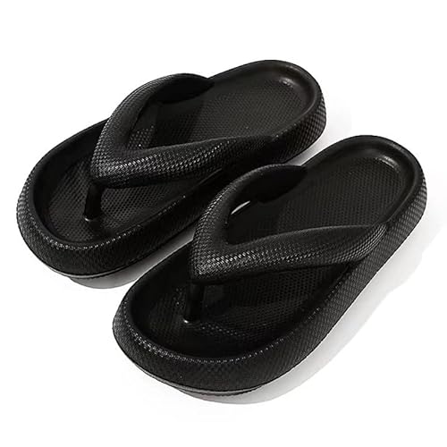 Litthing Schlappen Damen Herren Sommer Dicke Sohle Flip Flops Rutschfeste Badezimmer Dusche Hausschuhe Pool Strand Badelatschen Weiche Wolken Zehentrenner von Litthing